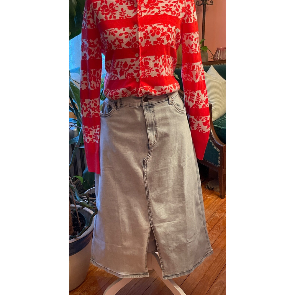 Denim & Co. Canyon Retreat Stretch Denim Skirt Size 16 New Lite Summer Shade